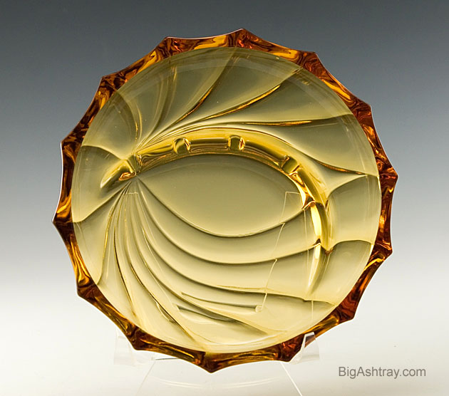 Mod Vintage Amber Glass Smoking Ashtray