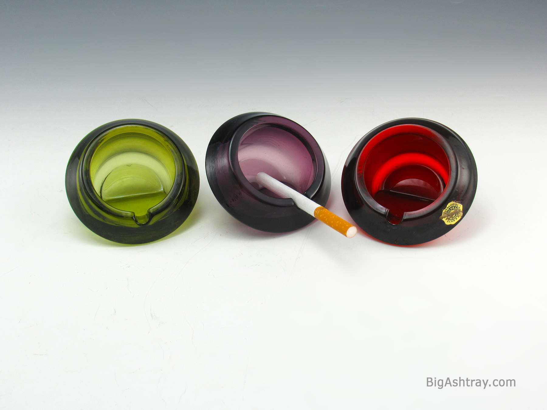 Atomic Era Ashtray Orb Set of 3 by Westmoreland Glass U.S.A. - Image 2