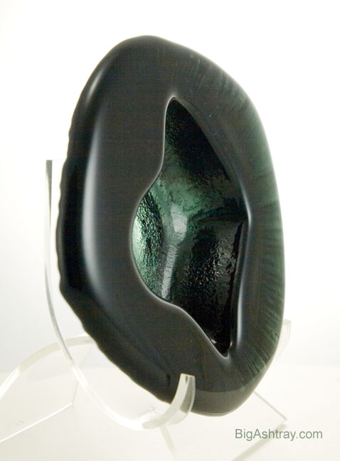 Modernist Organic Blenko Art Glass in Charcoal with Hints of Moss Green - Image 2