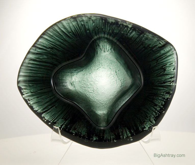 Modernist Organic Blenko Art Glass in Charcoal with Hints of Moss Green