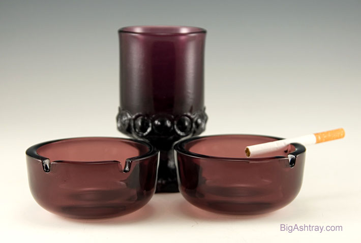 Moroccan Amethyst Ashtray Set by Hazel Atlas - Image 3