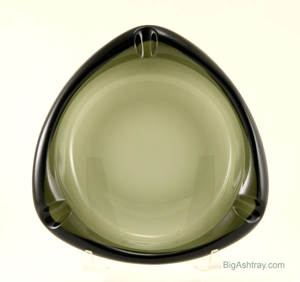 Big and Beautiful Smoke Green Vintage Glass Cigar Ashtray