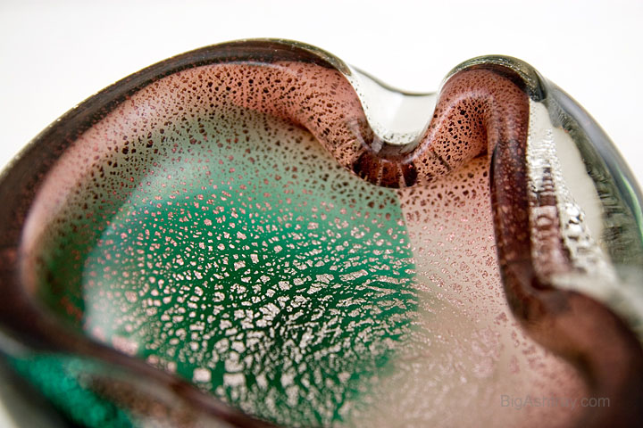 Murano Glass Encased Silver and Oil Spot Ashtray - Image 5