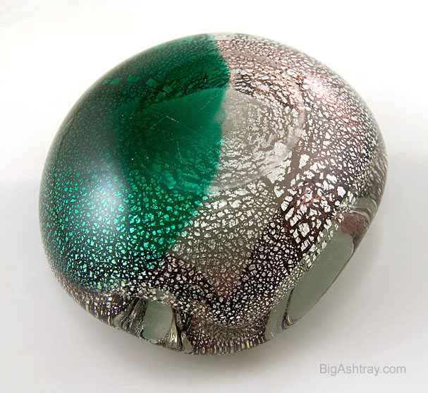 Murano Glass Encased Silver and Oil Spot Ashtray - Image 4