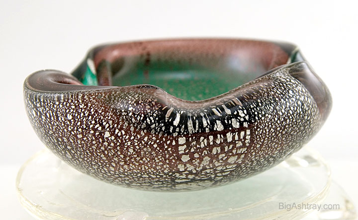 Murano Glass Encased Silver and Oil Spot Ashtray - Image 3
