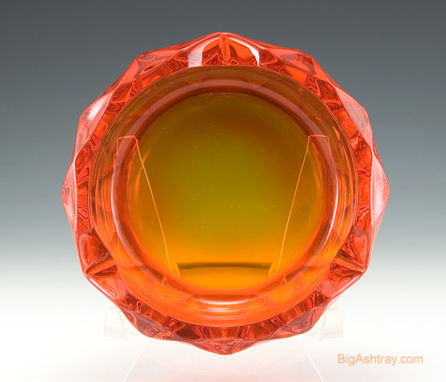 Persimmon Diamond Facet Cigar Ashtray Viking Art Glass - Image 2