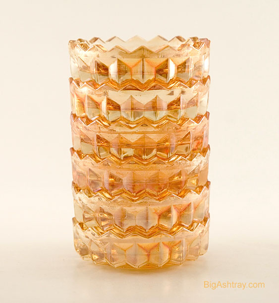 Personal Size Depression Glass Ashtray Coaster Set