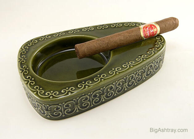Portuguese Vintage Ceramic Single Cigar Rest and Ash Receiver