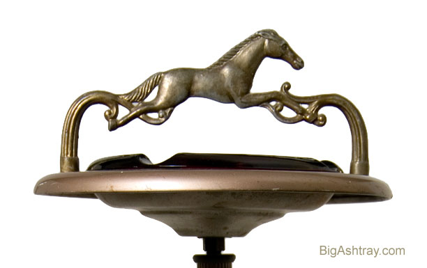 Racing Horse Antique Standing Ashtray