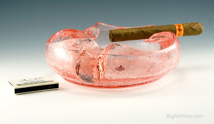 Rare Pink Art Glass Cigar Bowl Ashtray - Image 3