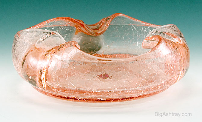 Rare Pink Art Glass Cigar Bowl Ashtray