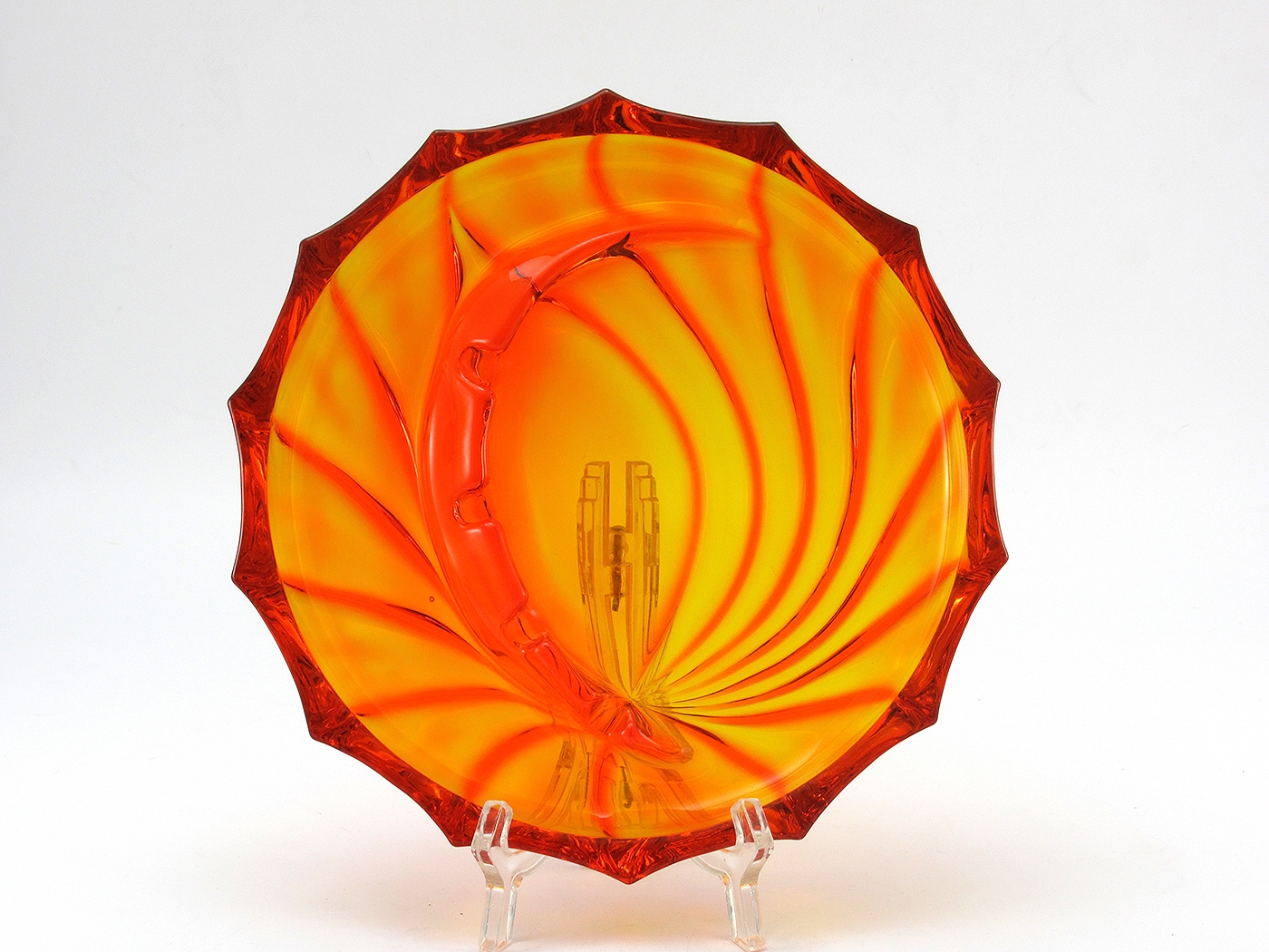 Groovy Ashtray in Persimmon by Viking Art Glass, USA - Image 6
