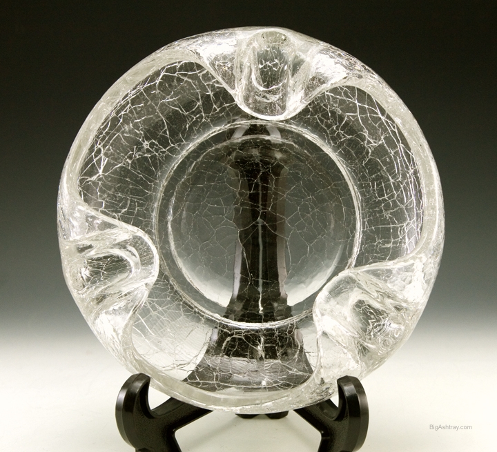 Clear Crackle Glass Vintage Cigar Ashtray by Viking - Image 2