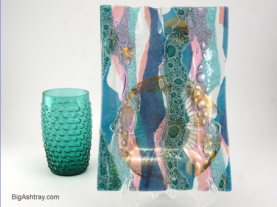 Retro Modern Higgins Art Glass Seashore Ashtray - Image 5