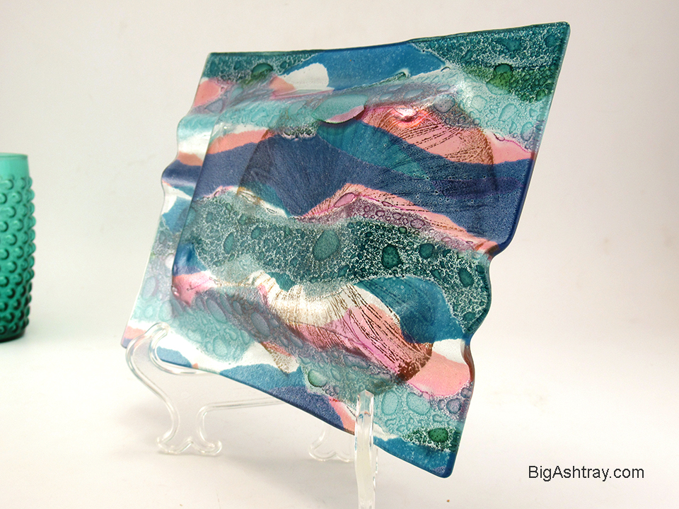 Retro Modern Higgins Art Glass Seashore Ashtray - Image 4