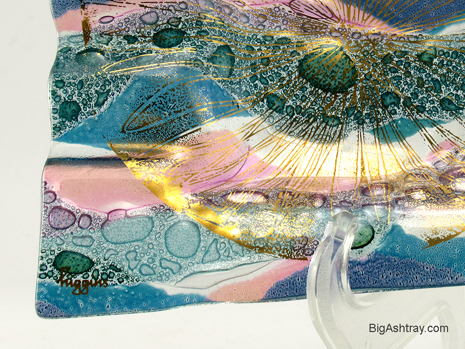 Retro Modern Higgins Art Glass Seashore Ashtray - Image 3