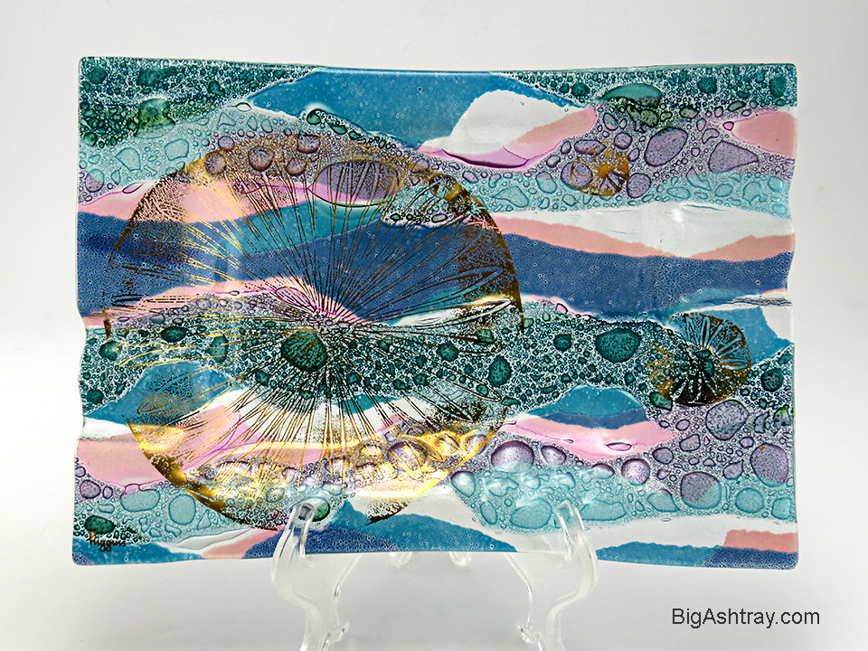 Retro Modern Higgins Art Glass Seashore Ashtray - Image 2