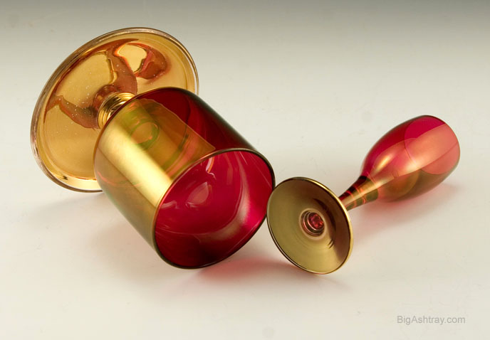 Ruby Gold Art Glass Absinthe Goblet and Stash Holder - Image 3