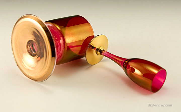Ruby Gold Art Glass Absinthe Goblet and Stash Holder - Image 2