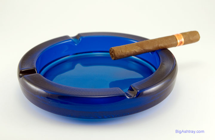 Set of Beautiful Royal Blue Vintage Glass Ashtrays