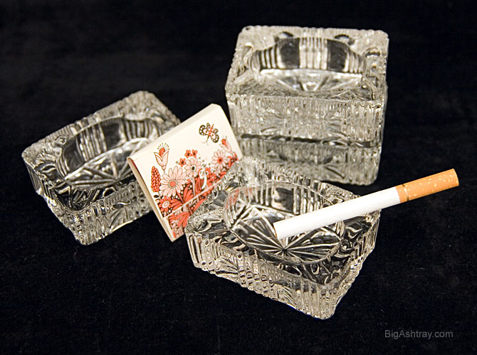 Set of Four Antique Crystal Personal Ashtrays - Image 3