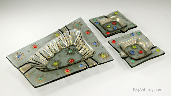 Set of Higgins Barbaric Jeweled Ashtrays - Image 2