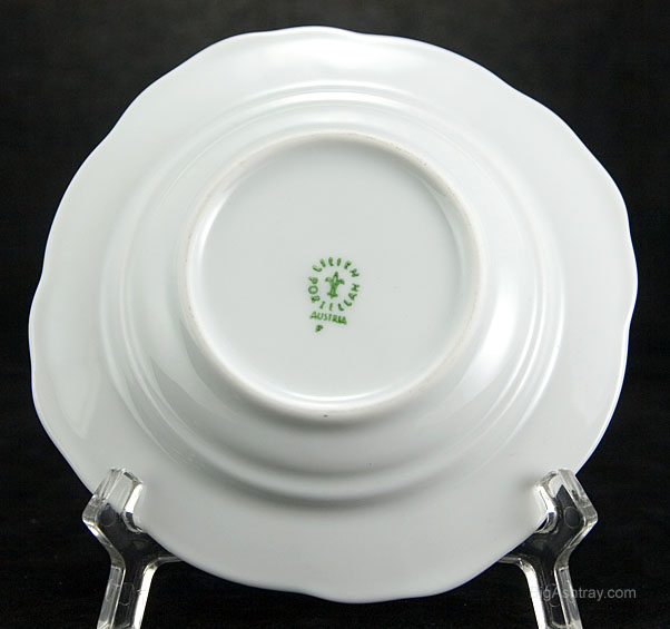Signed Austrian Porcelain Antique Rose Ashtray - Image 3