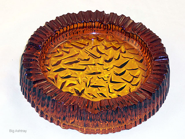 Beautiful Glowing Amber Cigar Ashtray from Sweden