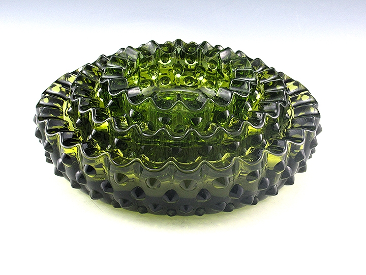 Garden Green Ashtray Set of 3 by Fenton Art Glass