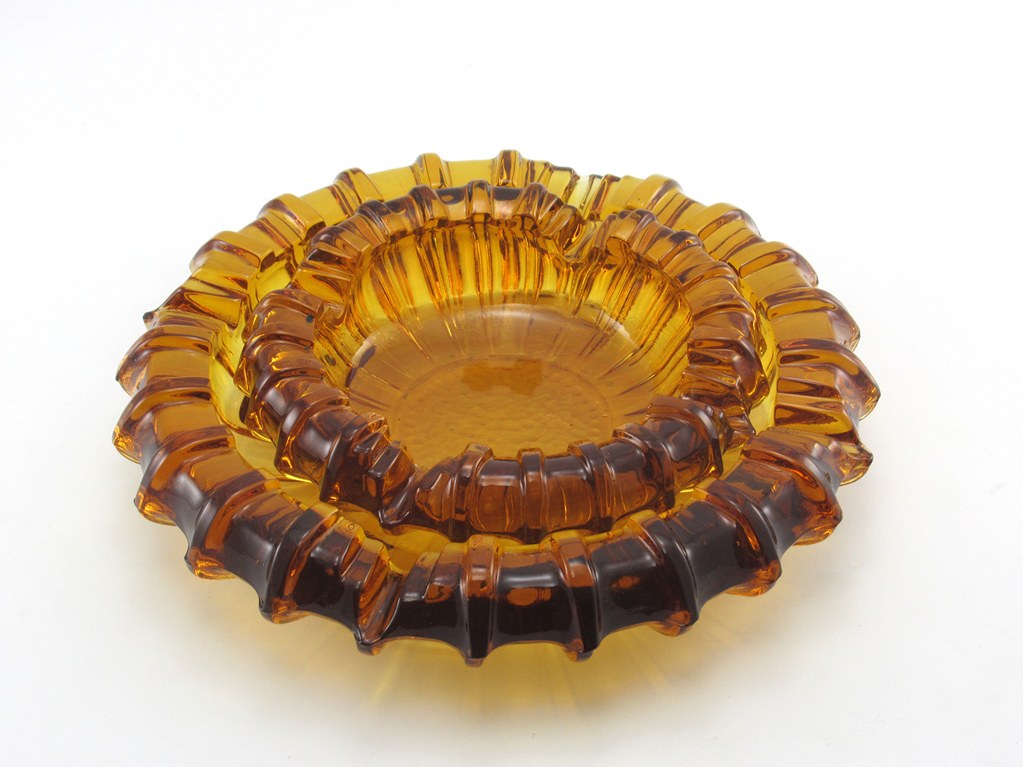 Elegant Vintage Glass Ashtray Set by Fostoria Stacking