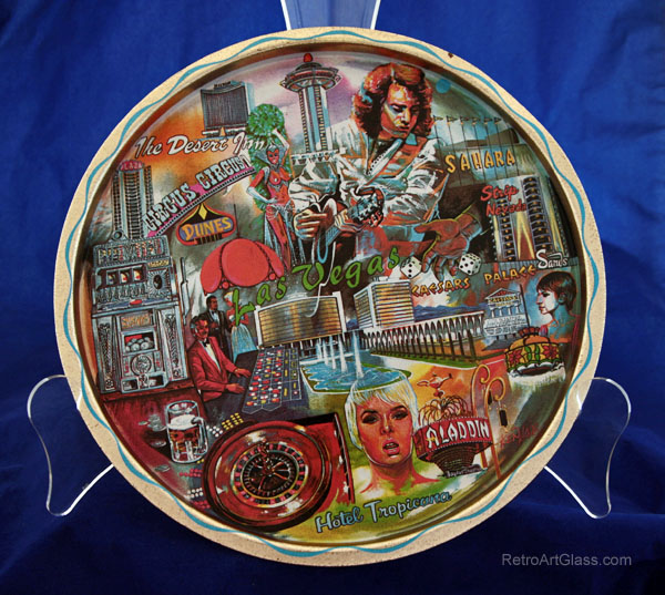 Streisand and Neil Diamond 1970's Las Vegas Serving Tray