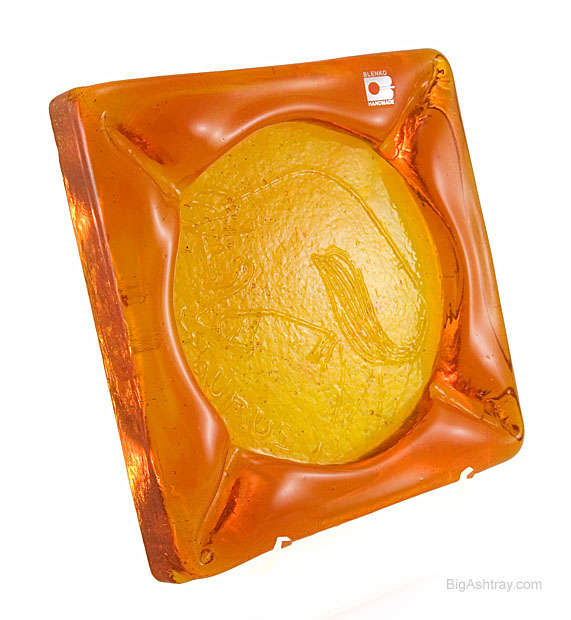 Taurus the Bull Cigar Ashtray by Blenko Art Glass