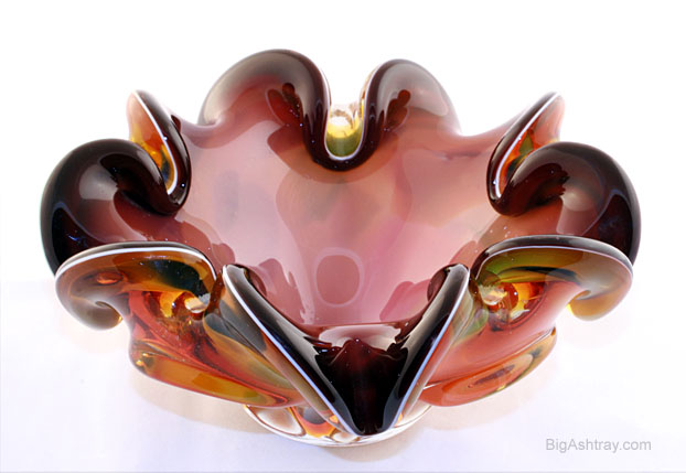 Triple Cased Italian Art Glass Ashtray Bowl