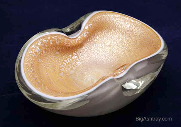 Triple Cased Lattimo Aventurine Ashtray Bowl