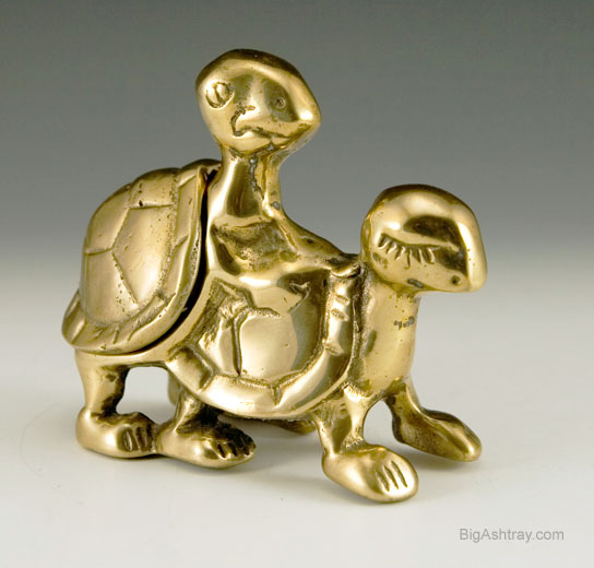 Turtle Lovers Vintage Brass Ashtray
