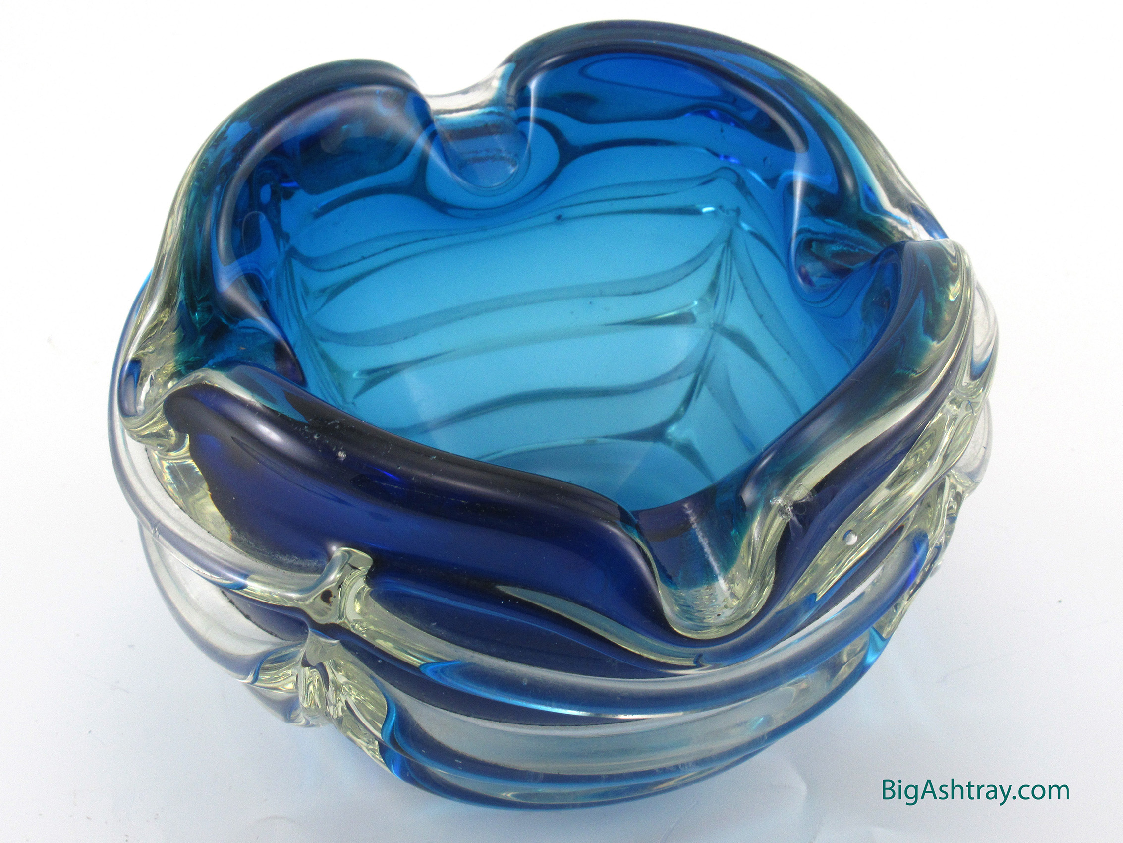 Vintage Art Glass Cigar Bowl Ashtray Handblown with Trailings - Image 4