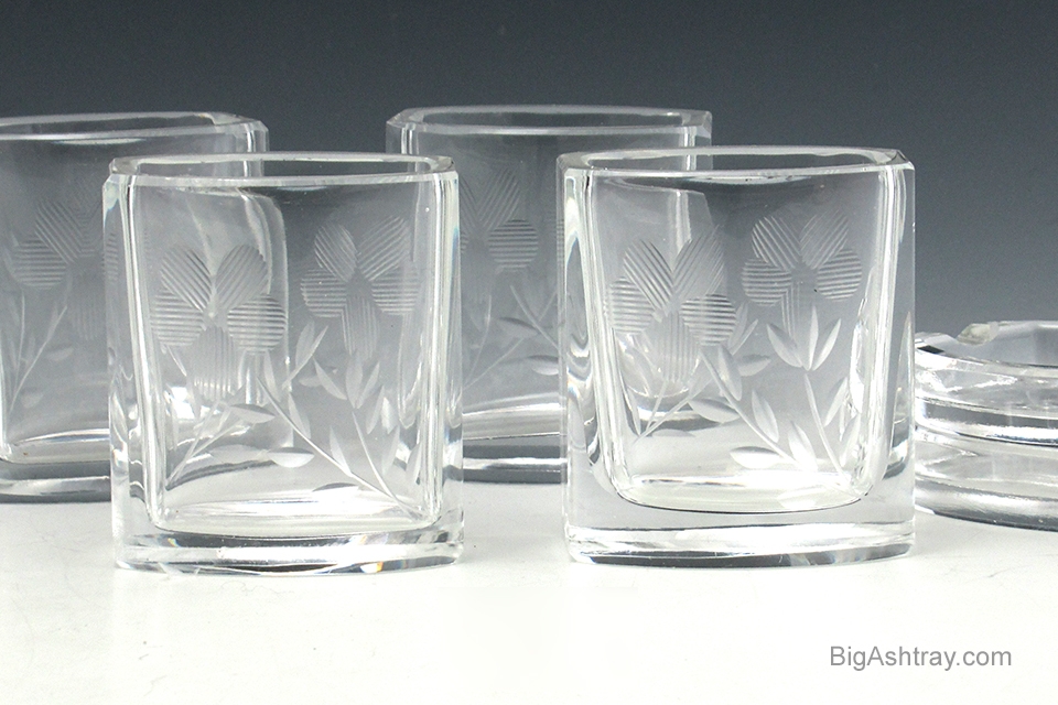 Art Deco Belgium Lead Crystal Smoke Service for 4 by Val St. Lambert - Image 3