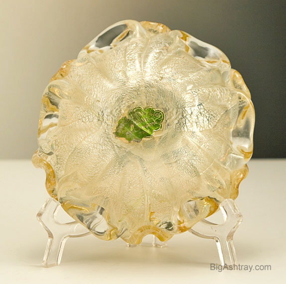 Venetian Art Glass Canary Silver 1950s Elegant Ashtray - Image 2
