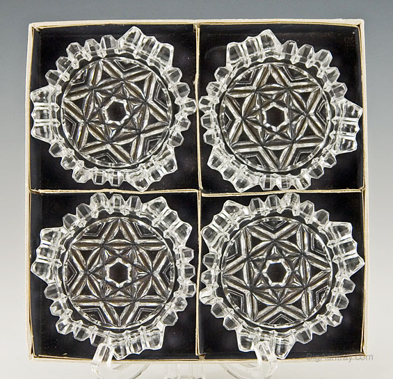Vintage Bohemian Crystal Guest Ashtray Set