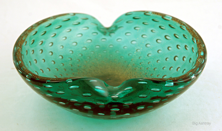 Vintage Murano Art Glass Gold Veil Cigar Bowl - Image 3