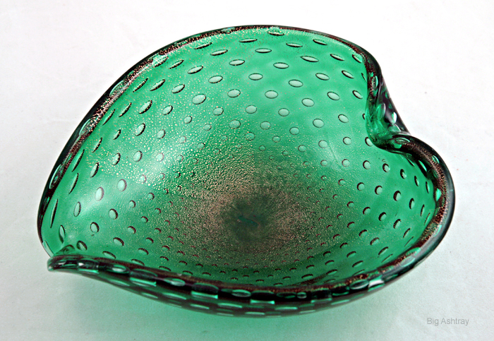 Vintage Murano Art Glass Gold Veil Cigar Bowl - Image 2