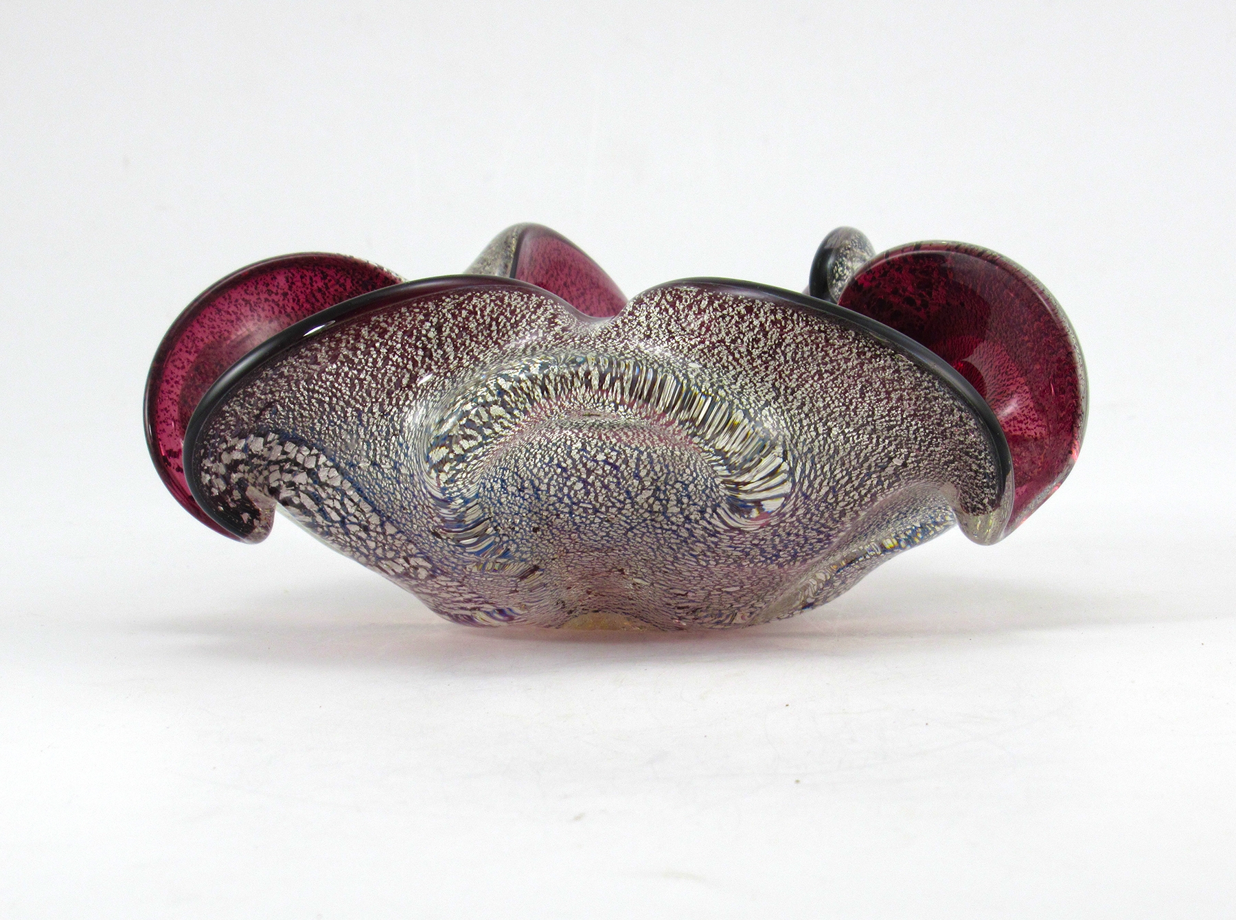 Vintage Venetian Glass Ashtray with Original Sticker